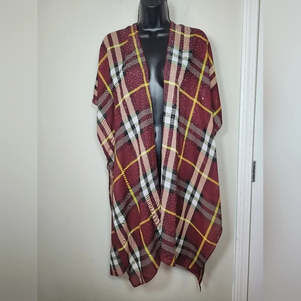 NWT Jessica McClintock Plaid Kimono